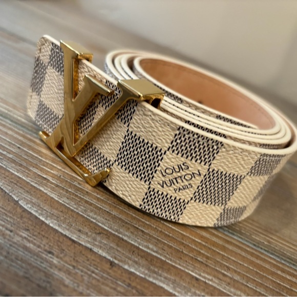 Louis Vuitton Belt Initiales Damier Azur Blue/White - Picture 1 of 5